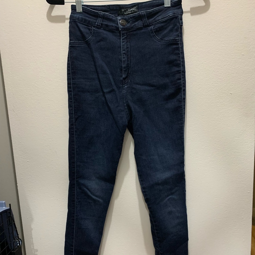 Fit Jeans High Rise Midnight Blue Size Medium